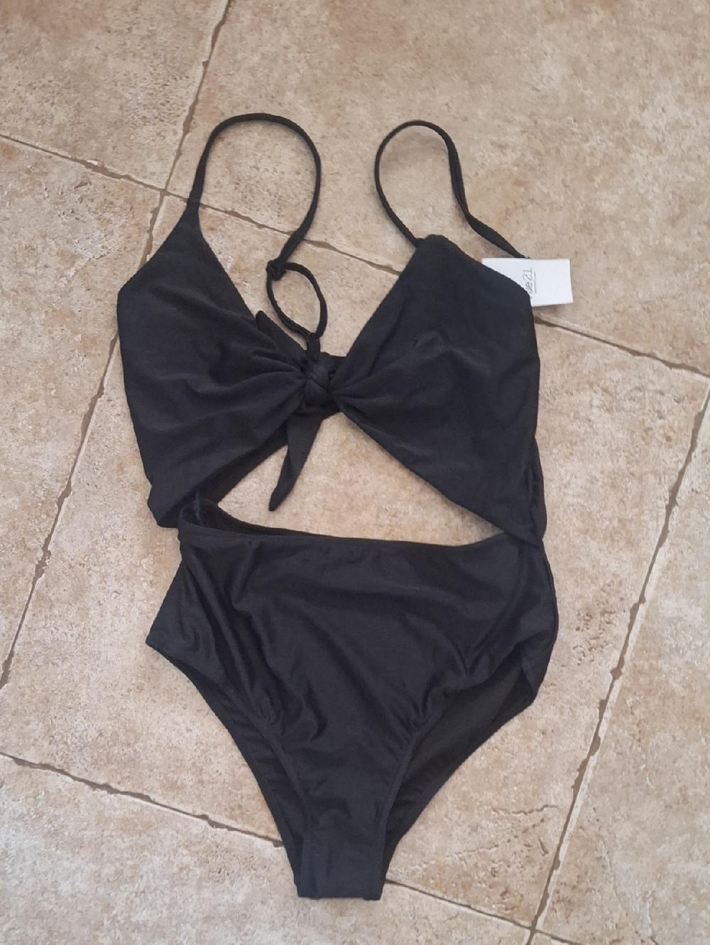 Rue21 Black One-Piece Swimsuit with Front Knot
